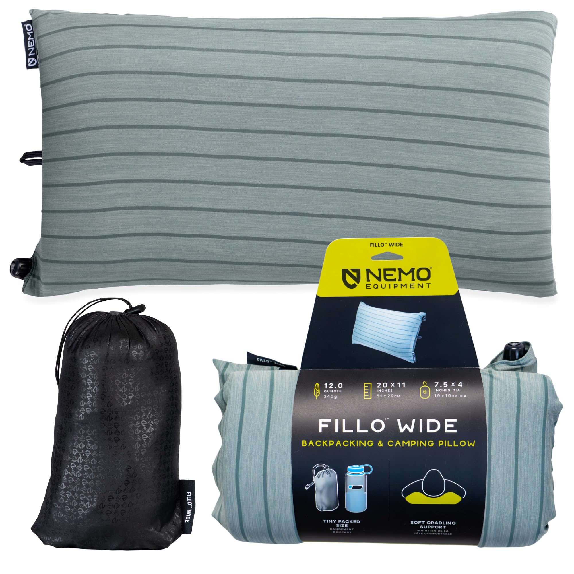 Amazon.com : Nemo Equipment Fillo Wide Camping Pillow - Silt